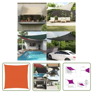 The Living Store Żagiel przeciwsłoneczny - 160 g/m² - kwadrat - pomarańcz - 4x4 m - Żagiel Przeciwsłoneczny - Parasole ogrodowe - miniaturka - grafika 1