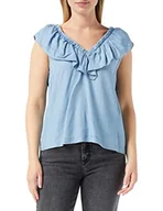 Koszulki i topy damskie - Lee Koszulka damska Ruffle Tank Top, niebieski (Sky Blue Nr), M - miniaturka - grafika 1