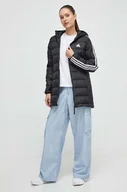 Kurtki damskie - adidas kurtka puchowa damska kolor czarny przejściowa - miniaturka - grafika 1