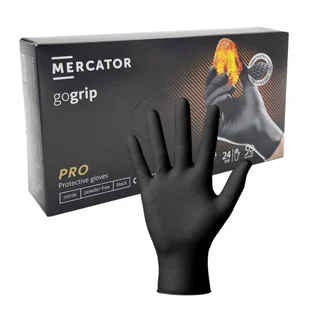 Mercator Gogrip Black rękawice nitrylowe bezpudrowe rozmiar L 50 sztuk - Rękawiczki jednorazowe - miniaturka - grafika 2