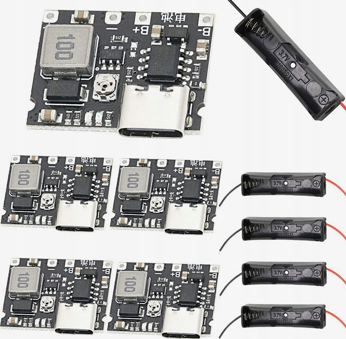 MODUŁ ŁADOWANIA ROZŁADOWANIA BOOST DC-DC 3.7V 5V 9V OBUDOWY BATERII