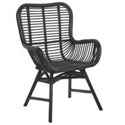 Fotele i krzesła ogrodowe - Beliani Krzesło ogrodowe rattan czarne TOGO - miniaturka - grafika 1