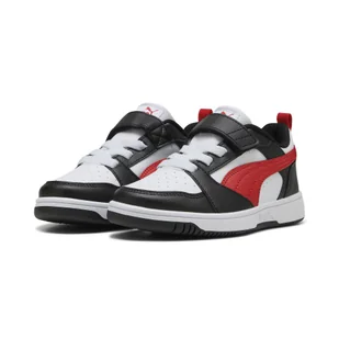 Dziecięce sneakersy PUMA Rebound V6 Lo PUMA White For All Time Red Black - Odzież sportowa dziecięca - miniaturka - grafika 1