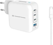 Ładowarki samochodowe - Ładowarka Conceptronic CONCEPTRONIC Ladegerät 4Port 100W,3xUSB-C,1xUSB-A 1.5m ws - miniaturka - grafika 1