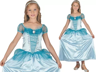 Strój KARNAWAŁOWY LODOWA KSIĘŻNICZKA Królewna Princess Sukienka Opaska S - Moda i Uroda OUTLET - miniaturka - grafika 1