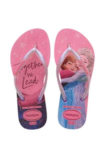 Buty dla dziewczynek - Havaianas japonki dziecięce SLIM PRINCESS kolor różowy - grafika 1