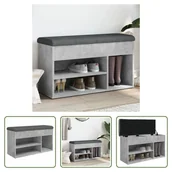 Szafki na buty - The Living Store Ławka na buty betonowa szara 82x32x45,5 cm Materiał drewnopochodny - miniaturka - grafika 1