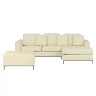 Beliani Sofa skórzana 5-osobowa lewostronna beüowa OSLO - Sofy i kanapy - miniaturka - grafika 1