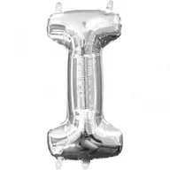 Balony i akcesoria - Balon foliowy, litera i + słomka, 17 x 33 cm - miniaturka - grafika 1
