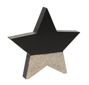 FIGURKA DREWNIANA GWIAZDA CZARNO-ZŁOTA 16x2x14,5 cm - Ozdoby bożonarodzeniowe - miniaturka - grafika 1