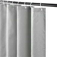 Zasłony prysznicowe - Zasłona prysznicowa Waffle Weave, tkanina wodoodporna, odpowiednia do wanny lub łazienki, 180 x 200 cm (jasnoszary) - miniaturka - grafika 1