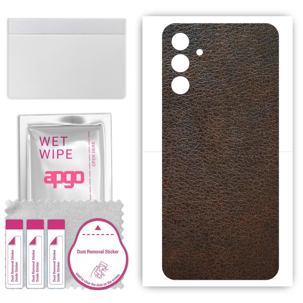 Folia naklejka skórka strukturalna na TYŁ do Samsung Galaxy Wide6 - Skóra Brązowa - apgo SKINS