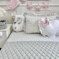 Koce i narzuty dla dzieci - AKSAMITNA PIKOWANA NARZUTA 70x140cm VELVET SZARA - miniaturka - grafika 1