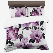 Pościel - Pościel Z Bawełny Syntetycznej, 140X200, Biała W Kwiaty, Pmca-73, 2-Częściowa - miniaturka - grafika 1