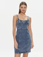 Sukienki - Tommy Jeans Sukienka jeansowa DW0DW17054 Niebieski Slim Fit - miniaturka - grafika 1
