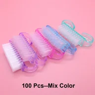 Ozdoby do paznokci - TEMU 100 szt./Pudełko Hurtowe Pędzle do Paznokci Akrylowych, Plastikowe Szczoteczki do Czyszczenia, Małe Kątowniki do Brokatu i Pielęgnacji Piękna - miniaturka - grafika 1