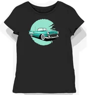 Koszulki i topy damskie - Koszulka damska czarna z motywem turkusowego kabrioletu XXL - miniaturka - grafika 1