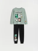 Skarpetki dla dzieci - Reserved - Bawełniana piżama Minecraft - morski - miniaturka - grafika 1