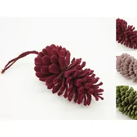 Ozdoby bożonarodzeniowe - Zawieszka drewniana flokowana Szyszka 15 cm - miniaturka - grafika 1