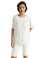 Bluzki damskie - Koszulka damska Tommy Hilfiger Relaxed Burn Out Open-Nk  t-shirt  luźny-M - miniaturka - grafika 1