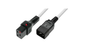 Assmann Kabel zasilający Kabel zasilający IEC LOCK 3x1,5mm2 IEC C20 prosty/IEC C19 prosty M/Ż 2m biały IEC-PC1299 - Kable komputerowe i do monitorów - miniaturka - grafika 1