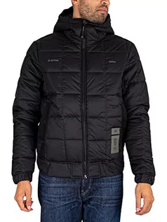 Kurtki męskie - G-STAR RAW Meefic Squared Quilted męska kurtka z kapturem, Czarny (Dk Black D22716-B958-6484), L - grafika 1