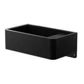 Umywalki - Massi Umywalka z kamienia syntetycznego nablatowa / wisząca prostokątna czarna 43 cm x 25 cm EVELIA Black - miniaturka - grafika 1