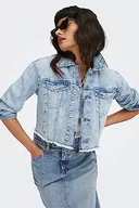 Kurtki damskie - ONLY Damska kurtka ONLEMILY LS Crop Jacket DNM MAE, Light Blue Denim, S, jasnoniebieski (light blue denim) - miniaturka - grafika 1