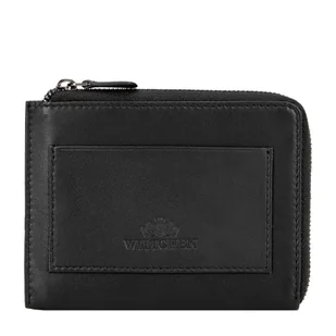 Męski portfel ze skóry na zamek czarny - Portfele Męski portfel ze skóry na zamek czarny - Portfele - miniaturka - grafika 1