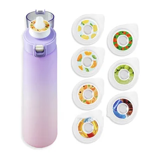 Butelka na wodę o 7 smakach, 650 ml, zestaw startowy bez BPA, fioletowy gradient - Shakery i bidony sportowe - miniaturka - grafika 1