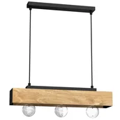 Lampy sufitowe - Lampa wisząca z drewnianymi listwami LX 1636 z serii MILUZA - miniaturka - grafika 1
