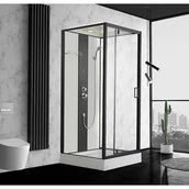 Kabiny prysznicowe - Kabina prysznicowa z hydromasażem PRIMEA – 2 strefy dysz masujących – 90 × 90 × 215 cm (dł. × szer. × wys.) – deszczowni - miniaturka - grafika 1