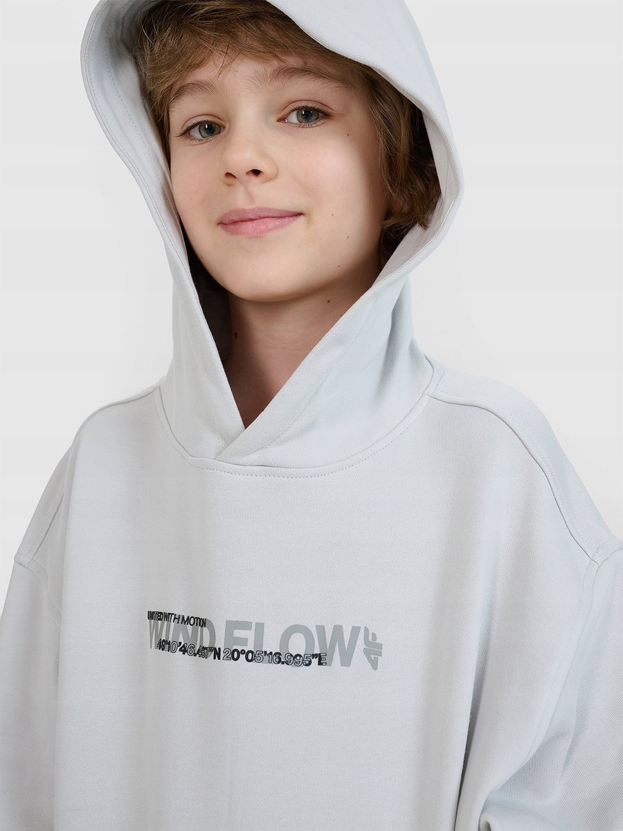 BLUZA CHŁOPIĘCA 4F DRESOWA NIEROZPINANA Z KAPTUREM TSWSM1511 SS25 140