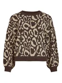 Swetry damskie - Vila Sweter "Vitip" w kolorze brązowym - miniaturka - grafika 1