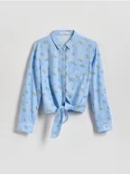 Bluzki dla dziewczynek - Reserved - Wiskozowa koszula w kwiaty - jasnoniebieski - miniaturka - grafika 1