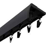 Karnisze - Szyna sufitowa DECASTYL z osłoną ślizgi z żabkami podwójna 150 cm Czarny - miniaturka - grafika 1