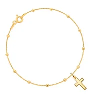 Bransoletki - Bransoletka pozłacana z krzyżykiem - miniaturka - grafika 1