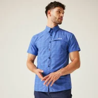 Koszule męskie - Regatta Męska koszula z krótkim rękawem Travel Packaway przeciw insektom Niebieski, Rozmiar: L - miniaturka - grafika 1