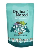 Mokra karma dla kotów - Dolina Noteci Superfood pstrąg i tuńczyk saszetka 85g 41789-uniw - miniaturka - grafika 1