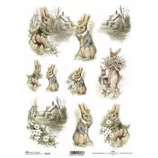 Papier ryżowy ITD A4 R1578 Zajączek Wielkanoc - Decoupage - miniaturka - grafika 1