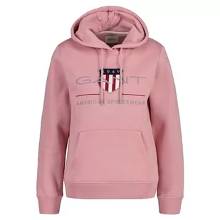 GANT Damska bluza z kapturem REL Archive Shield, California PINK Melange, standardowa, California Pink Melange - Bluzy damskie - miniaturka - grafika 1