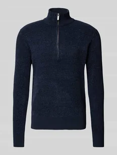 Sweter z dzianiny z prążkowanymi wykończeniami model ‘RODNEY’ - Swetry męskie - miniaturka - grafika 1