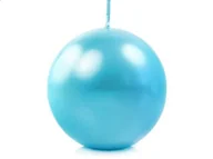 Gadżety dla niej i dla niego - PartyDeco Świeca "Kula", metalik, turkusowa, 1 sztuka - miniaturka - grafika 1