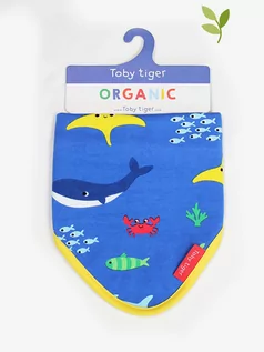 Szaliki i chustki dla dzieci - Toby Tiger Chusta trójkątna w kolorze niebieskim ze wzorem- 35 x 25 cm - grafika 1