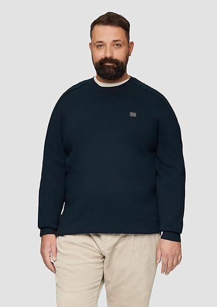 S OLIVER GRANATOWY SWETER MĘSKI PLUS SIZE Z OKRĄGŁYM DEKOLTEM XXL 12FA
