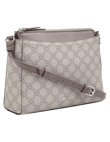 Nine West Damska torba Bowie Mini Top Zip Crossbody, czarna torebka, torebka, trend, torba na ramię, logo Cinder, rozmiar S