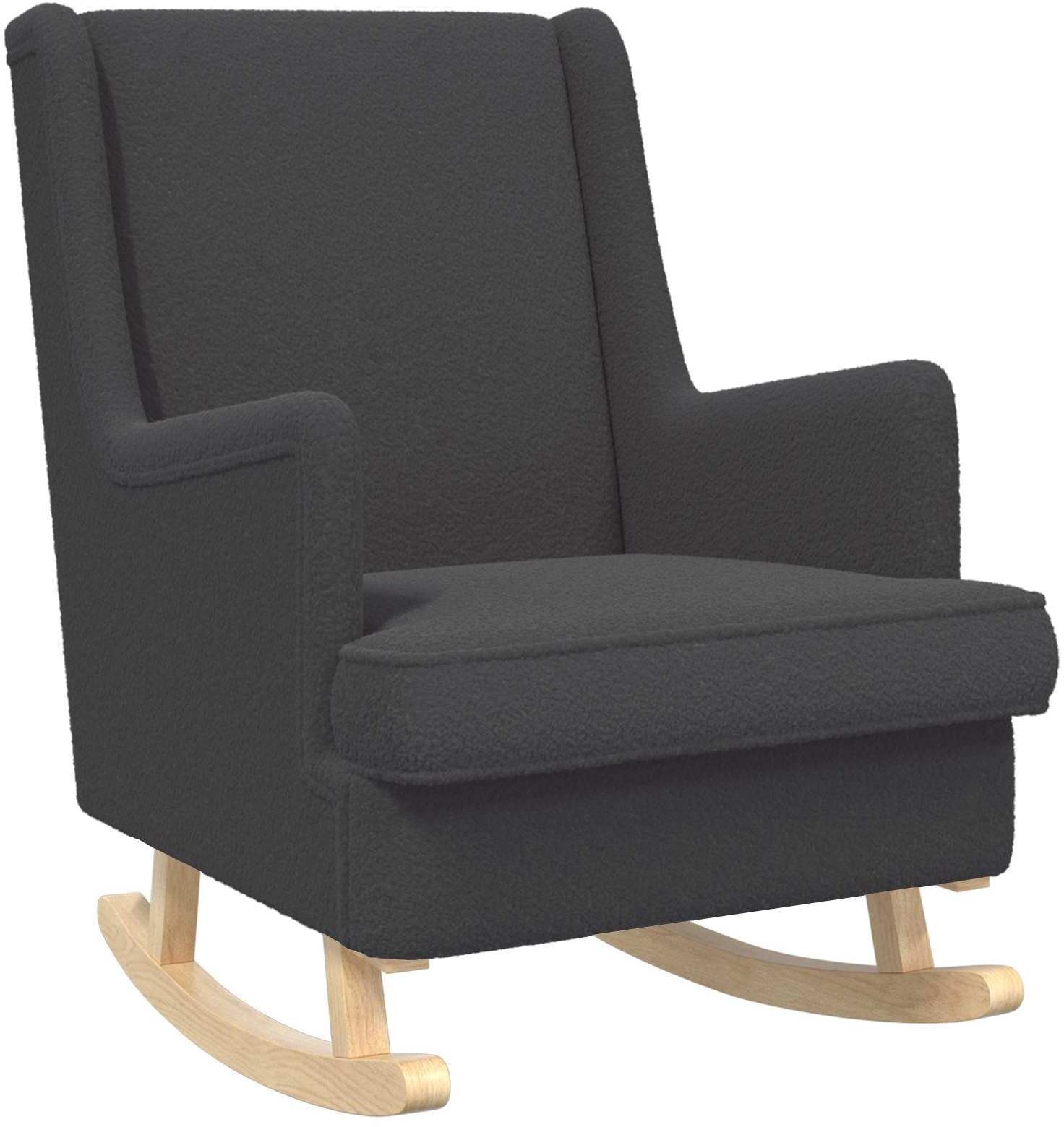 vidaXL vidaXL Fotel bujany Ciemnoszary 62 x 80 x 85 cm Tkanina owcza