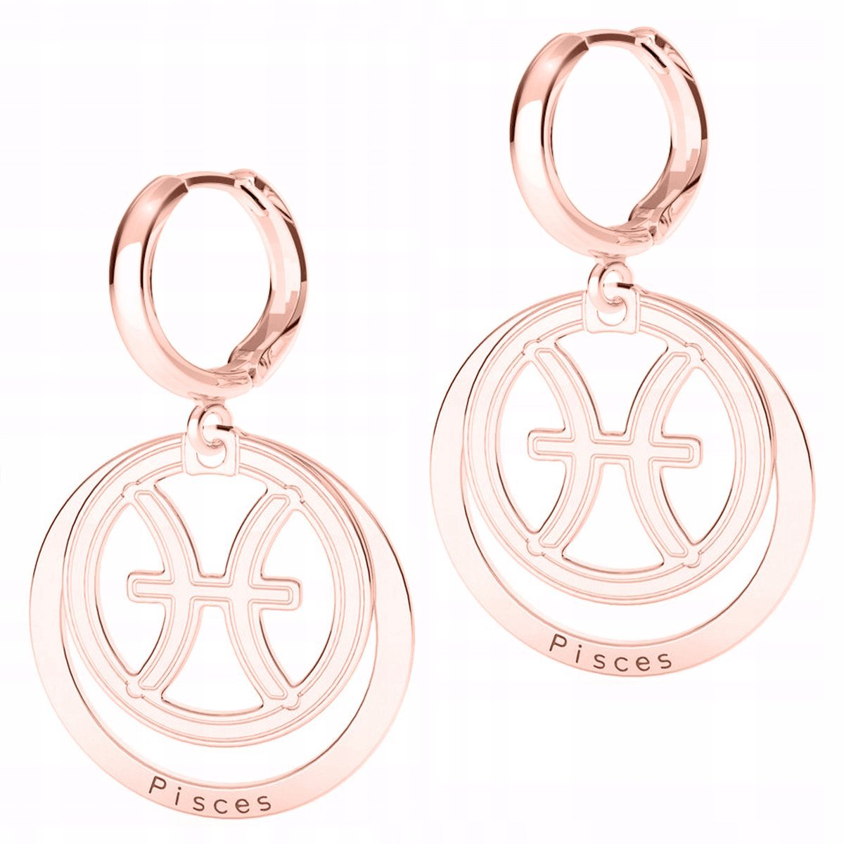 Kolczyki Pozłacane ze Znakiem Zodiaku Ryba Pisces Zodiaki Ryby SREBRO 925