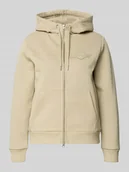 Bluzy damskie - Bluza rozpinana z dwustronnym zamkiem błyskawicznym i wyhaftowanym logo - miniaturka - grafika 1