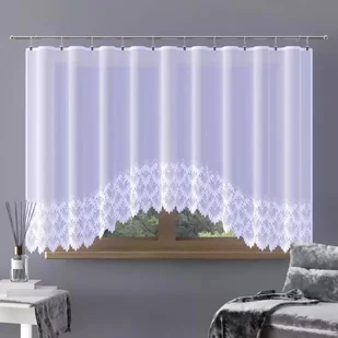 Firanka gotowa żakardowa Alisma A149 300x140 cm biała łuk - 300 cm 140 cm - Firany - miniaturka - grafika 1